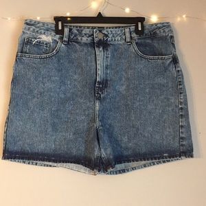Light Acid Washed Denim Shorts